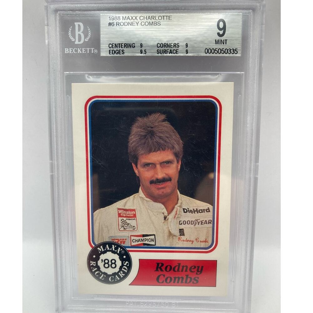 1988 Max Racing Rodney Combs Rookie Card #6 Inaugural Set Beckett Rated 9 Mint